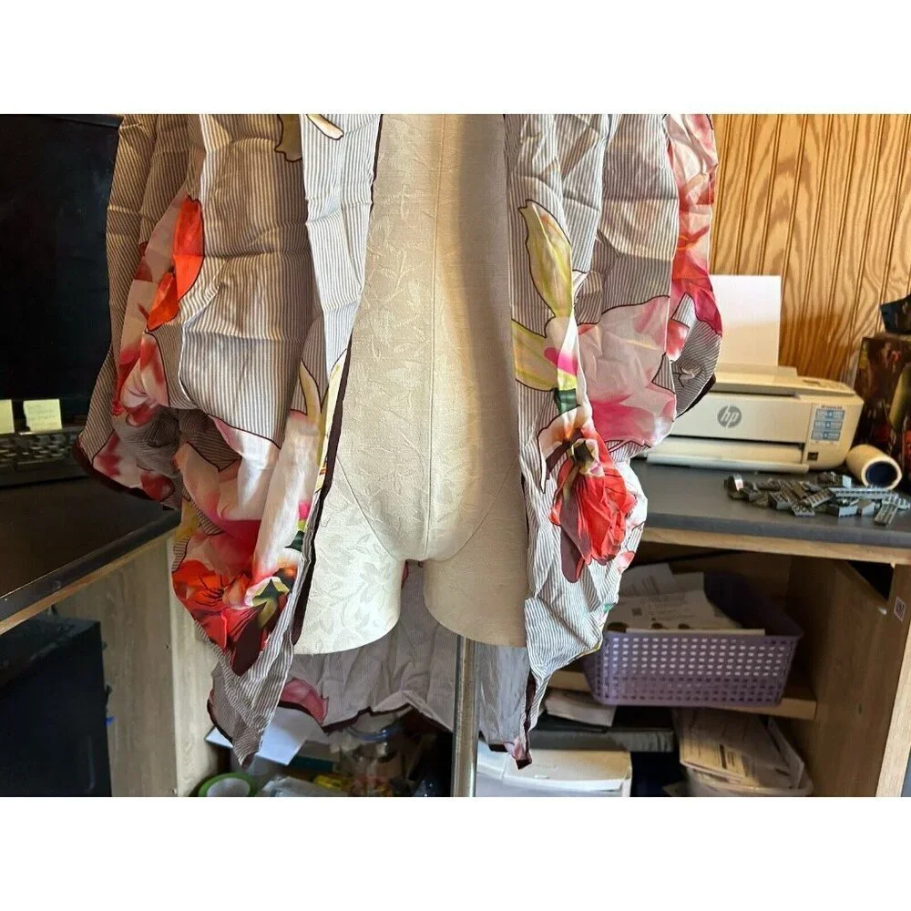 Feathers By Tolani One Size Floral Open Front Kimono Modal Boho O/S Short Sleeve